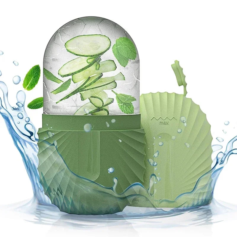 Ice Face Roller & Silicone Ice Cube Mold