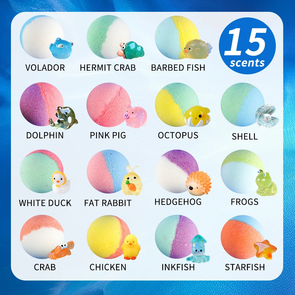 15-Pack Bath Bomb Gift Set with Surprise Toys
