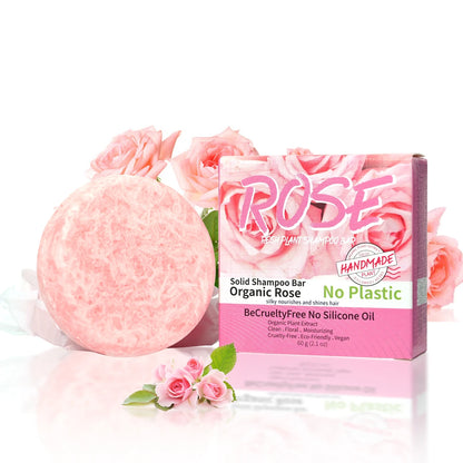 Pink Rose Essential Oil Handmade Shampoo Soap