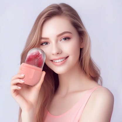 Ice Face Roller & Silicone Ice Cube Mold