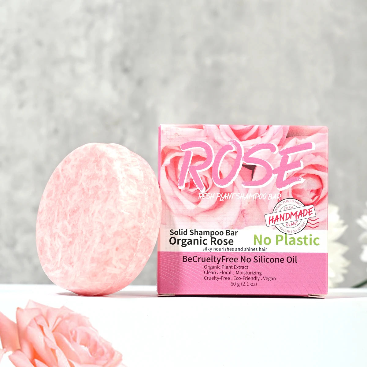 Pink Rose Essential Oil Handmade Shampoo Soap