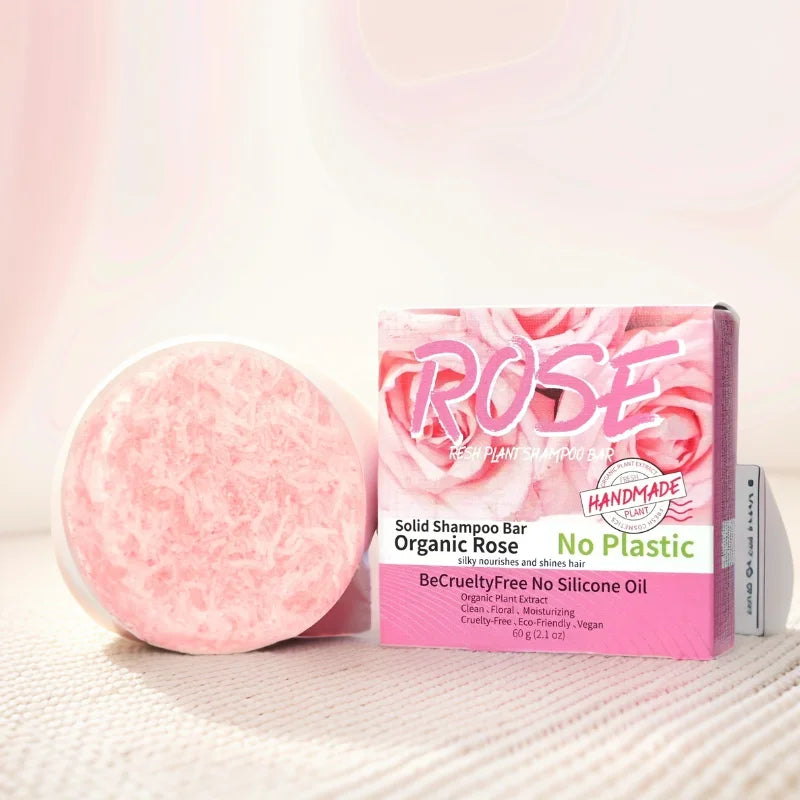 Pink Rose Essential Oil Handmade Shampoo Soap
