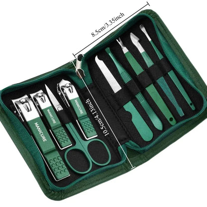 Professional Manicure & Pedicure Set with Leather Case