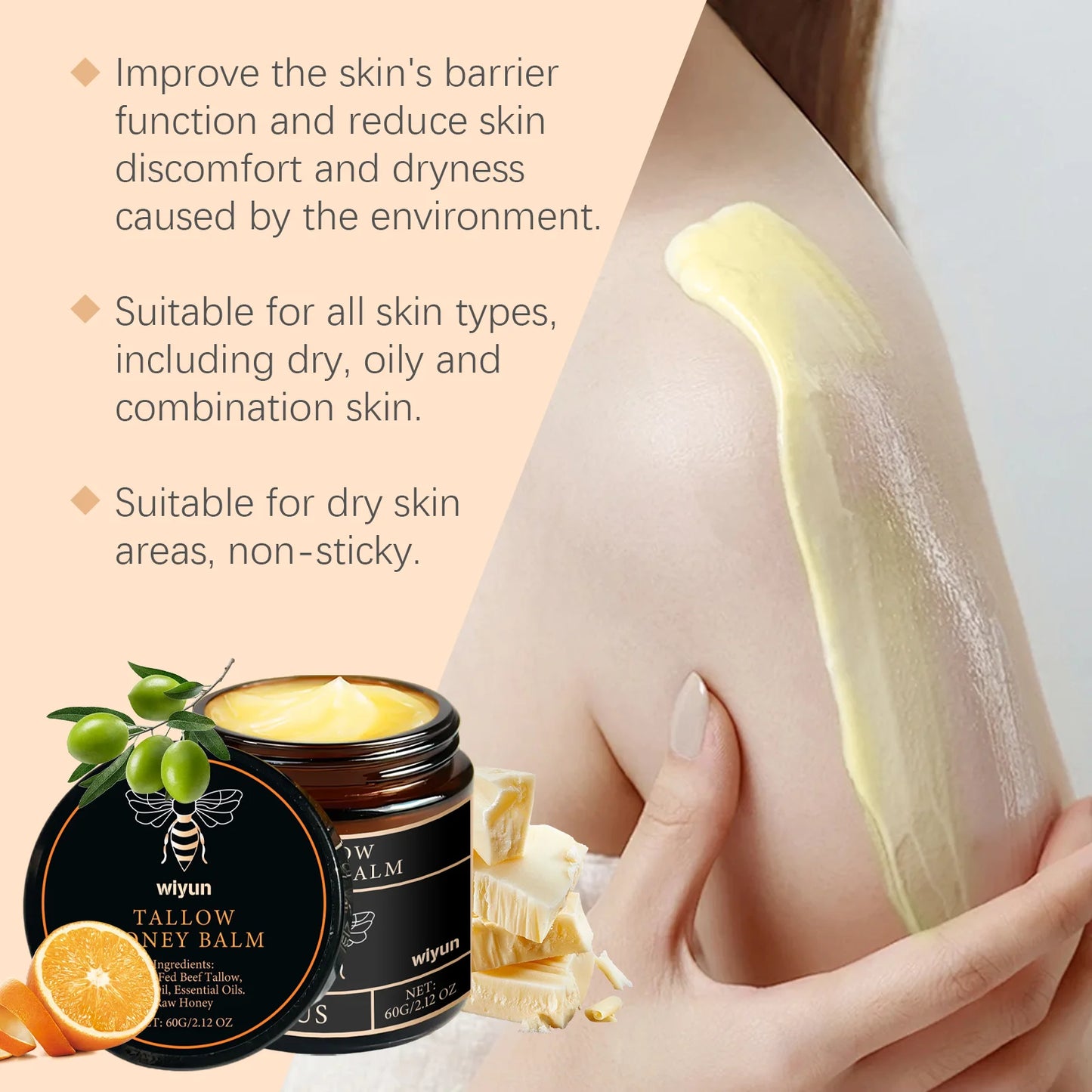 Beef Tallow & Honey Brightening Moisturizing Body Cream