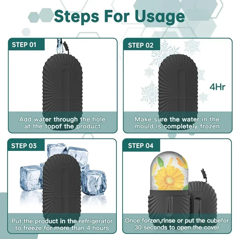 Ice Face Roller & Silicone Ice Cube Mold