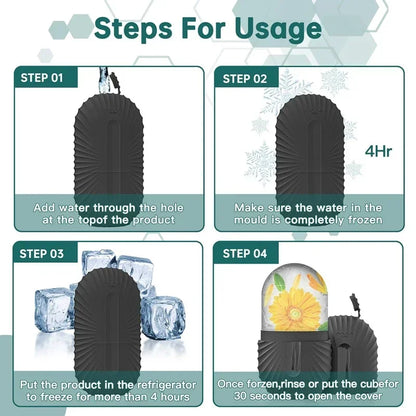 Ice Face Roller & Silicone Ice Cube Mold