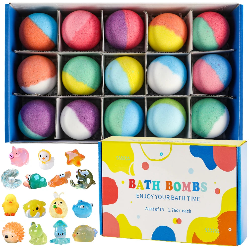 15-Pack Bath Bomb Gift Set with Surprise Toys