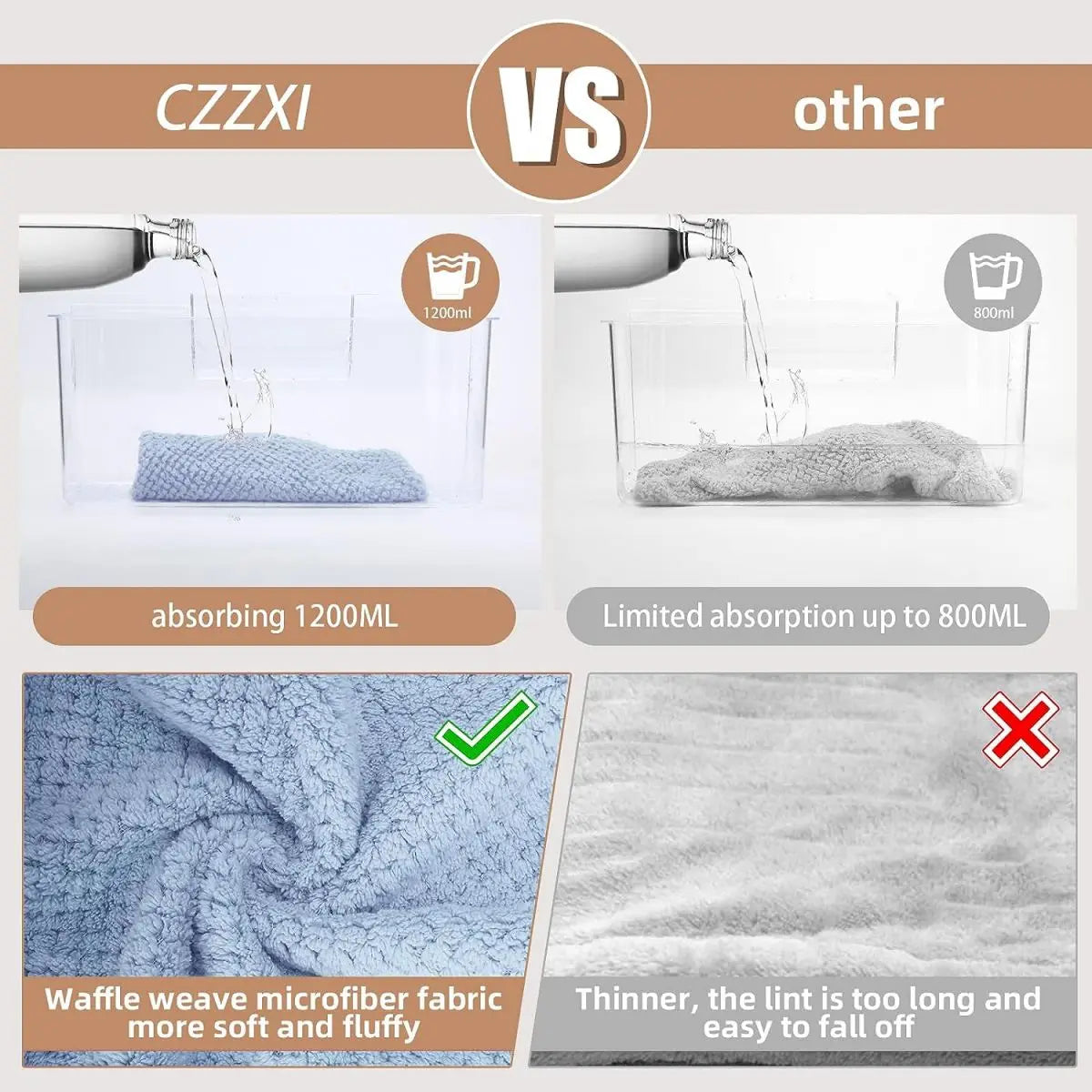 Solid Color Absorbent Hair Towel Wrap with Button