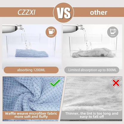 Solid Color Absorbent Hair Towel Wrap with Button