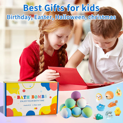 15-Pack Bath Bomb Gift Set with Surprise Toys